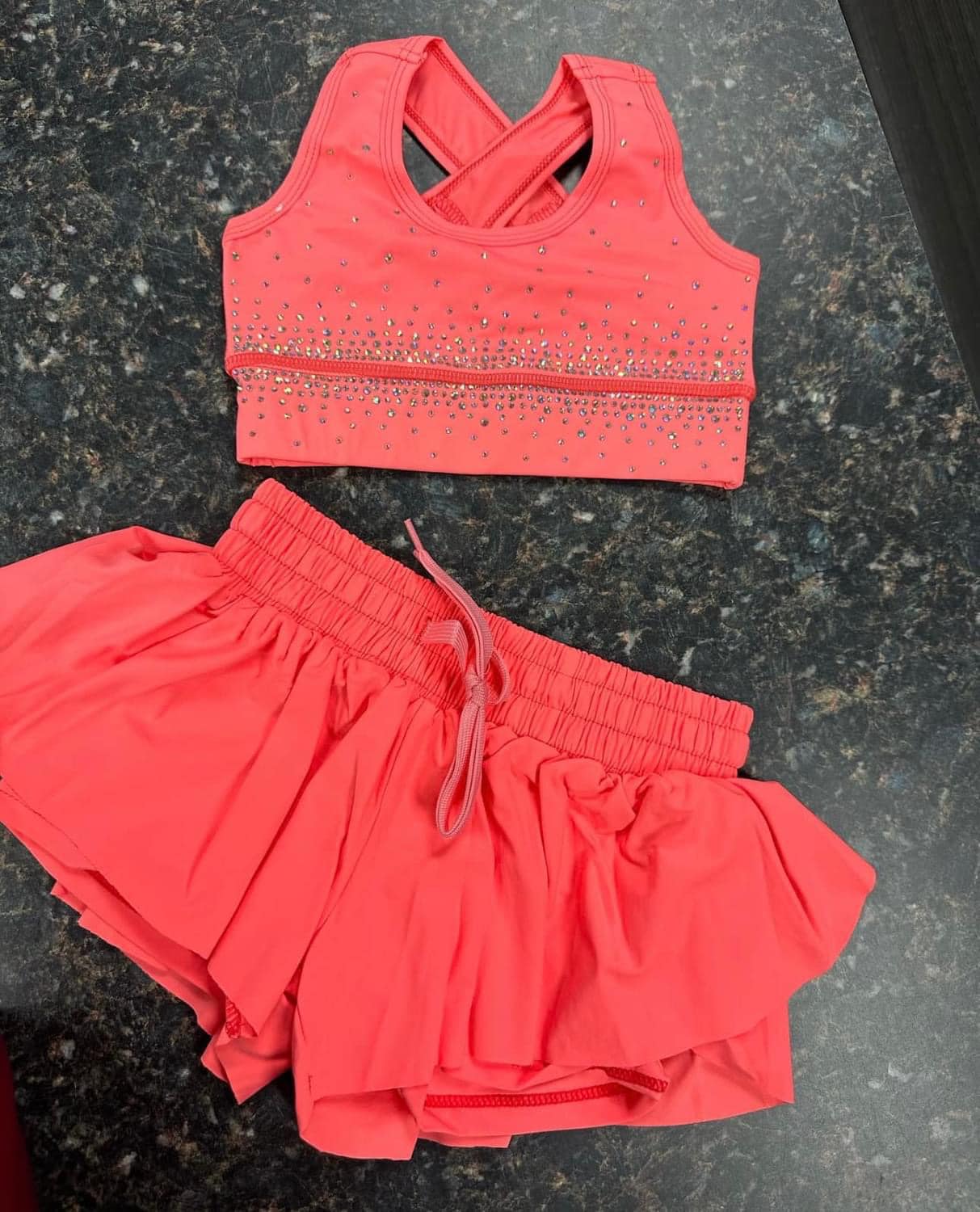 Butterfly Short / Tank Rhinestone Set