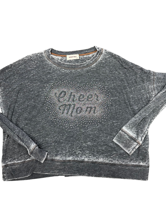 Cheer Mom Women's Long Sleeve Crop- Grey