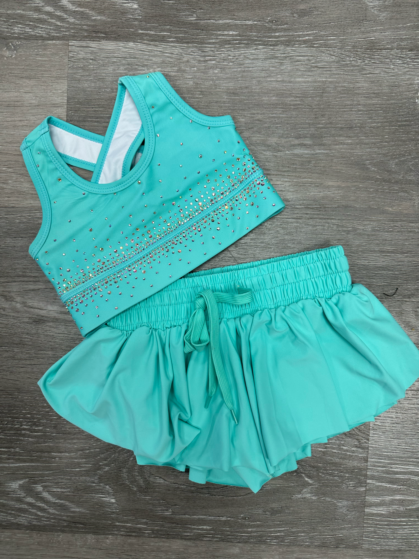 Butterfly Short / Tank Rhinestone Set
