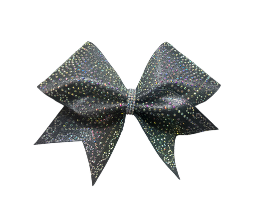 Charcoal Rhinestone Bow with AB Stones