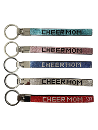 Cheer Mom Rhinestone Keychain